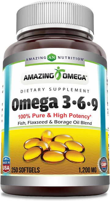 Amazing Omega 3.6.9 1200 mg 250 Softgels Supplement | Unique Formula o