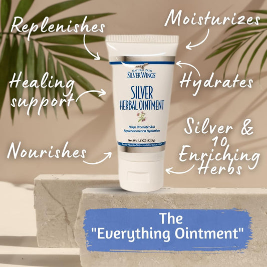 Natural Path Silver Wings Silver 250Ppm Herbal Ointment 1.5 Oz. Skin Healing & Nourishing