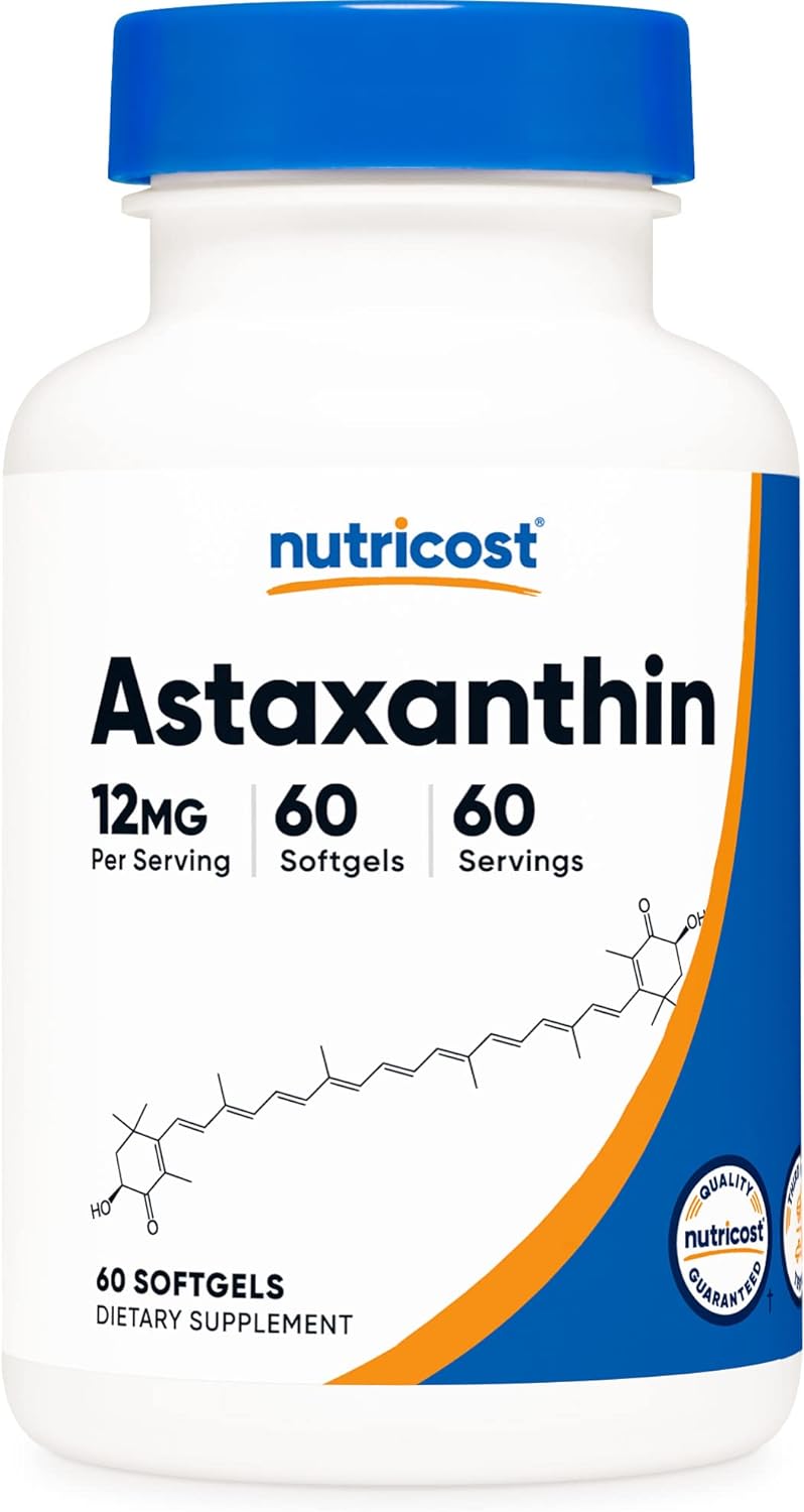 Nutricost Astaxanthin 12mg, 60 Softgels - Non-GMO and Gluten Free (2 Month Supply)