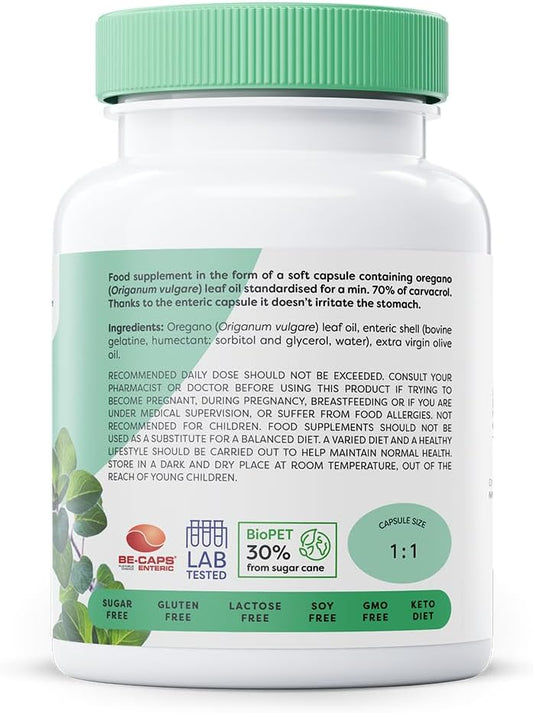 Osavi Oregano Oil – 60 Enteric Softgels | Standardized For 70% Carvacrol | Enteric Capsules To Prevent Stomach Irritation