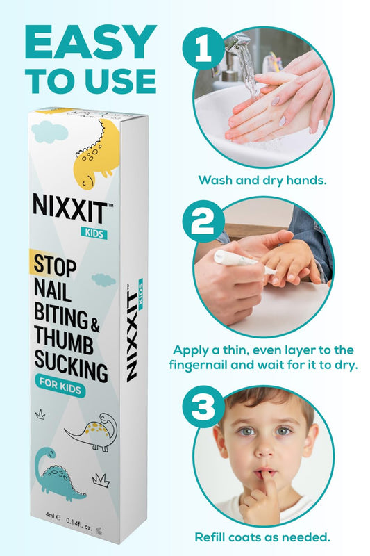 Nail Biting Treatment For Kids - Stop Thumb Sucking For Kids, Toddlers, Children - No Bite Nail Polish Pen - Non Glossy - Bitter Taste - Safe & Effective Solution