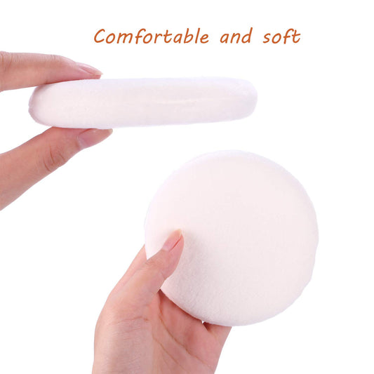 Wsyub Powder Puff, Powder Puff For Body Powder, Ultra Soft Large Velour Body Loose Powder Puff, 4.13 Inch,4Pcs?White, Round