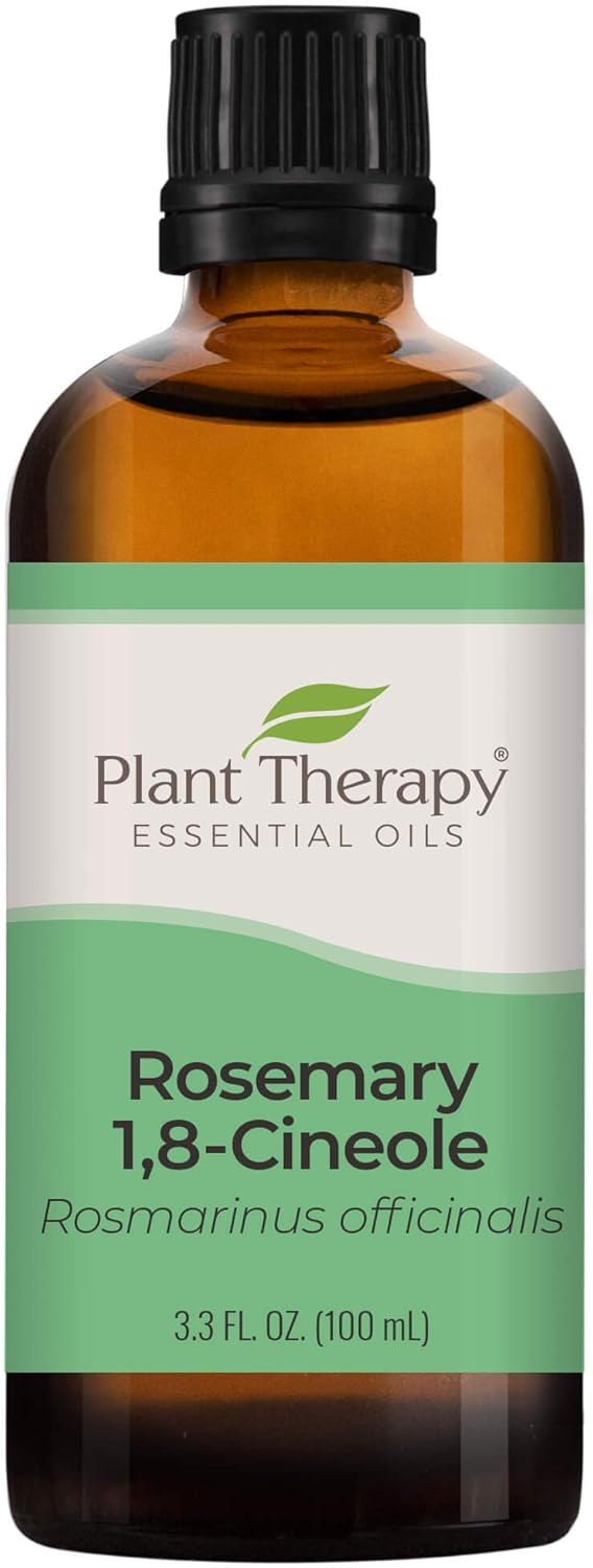 Plant Therapy Rosemary Essential Oil For Hair Growth, 100% Pure, Undiluted, Natural Aromatherapy For Diffuser & Rosemary Oil For Hair & Scalp, Therapeutic Grade 100 Ml (3.3 Oz)