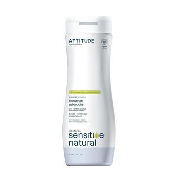 Attitude Body Wash For Sensitive Skin With Oat, Ewg Verified, Dermatologically Tested, Vegan, Extra Gentle, Unscented, 16 Fl Oz