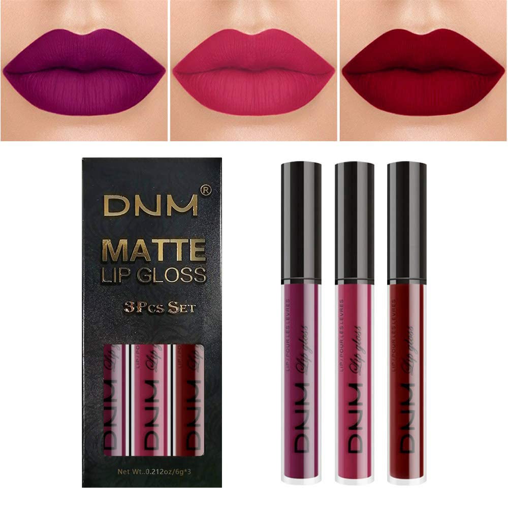 Evpct 2Pcs Purple Matte Liquid Lipstick Lip Gloss Stain And Retractable Lip Liner Makeup Set For Women Long Lasting Waterproof 24 Hours Permanent Lipstick Labial Mate Larga Duracion 24 52