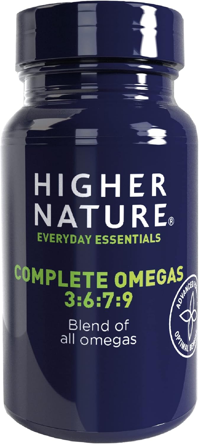 Higher Nature - Complete Omegas 3:6:7:9 - Fish Oils - Supports Vision, Brain Function & Cardiovascular Health - 240 Capsules