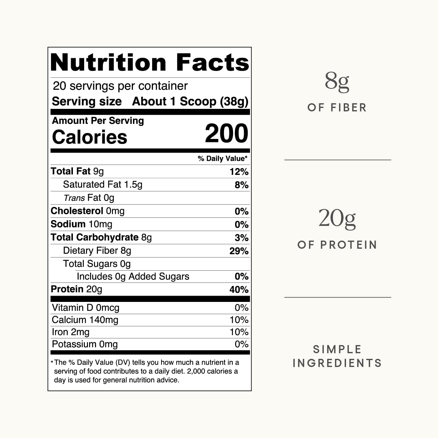 Be Well by Kelly Vanilla Plant-Based Protein Powder, Vegan 20G of Protein & 8G of Fiber (3 Ingredients, 20 Servings) 9 Amino Acids + 3 BCAAs No Soy, No Dairy, Stevia-Free, No Sugar Added 1.68lb 760g : Health & Household