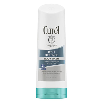 Curel Itch Defense Calming Daily Cleanser, Body Wash, Soap-free Formula, for Dry, Itchy Skin, 10 oz, with Hydrating Jojoba and Olive Oil