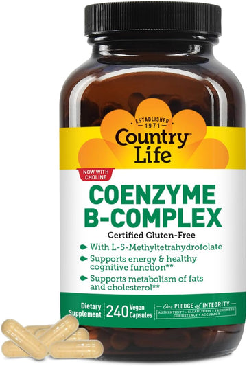 Country Life, Coenzyme B-Complex Vitamin, Support Energy And Metabolism, Daily Supplement, 240 Ct