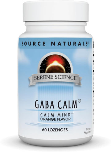 Source Naturals Serene Science, Gaba Calm - Supports A Calming Mood, Quick Dissolving Orange Flavor - 60 Lozenges