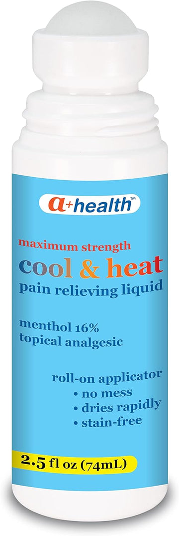 Cool & Heat Pain Relieving Liquid, Menthol 16%, Maximum Strength, Roll On, Made in USA, 2.5 fl Ounces (CoolHeat)