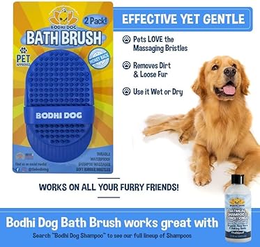 Bodhi Dog Grooming Brush | Pet Shower & Bath Supplies | Long & Short Hair Scrubber for Cats & Dogs