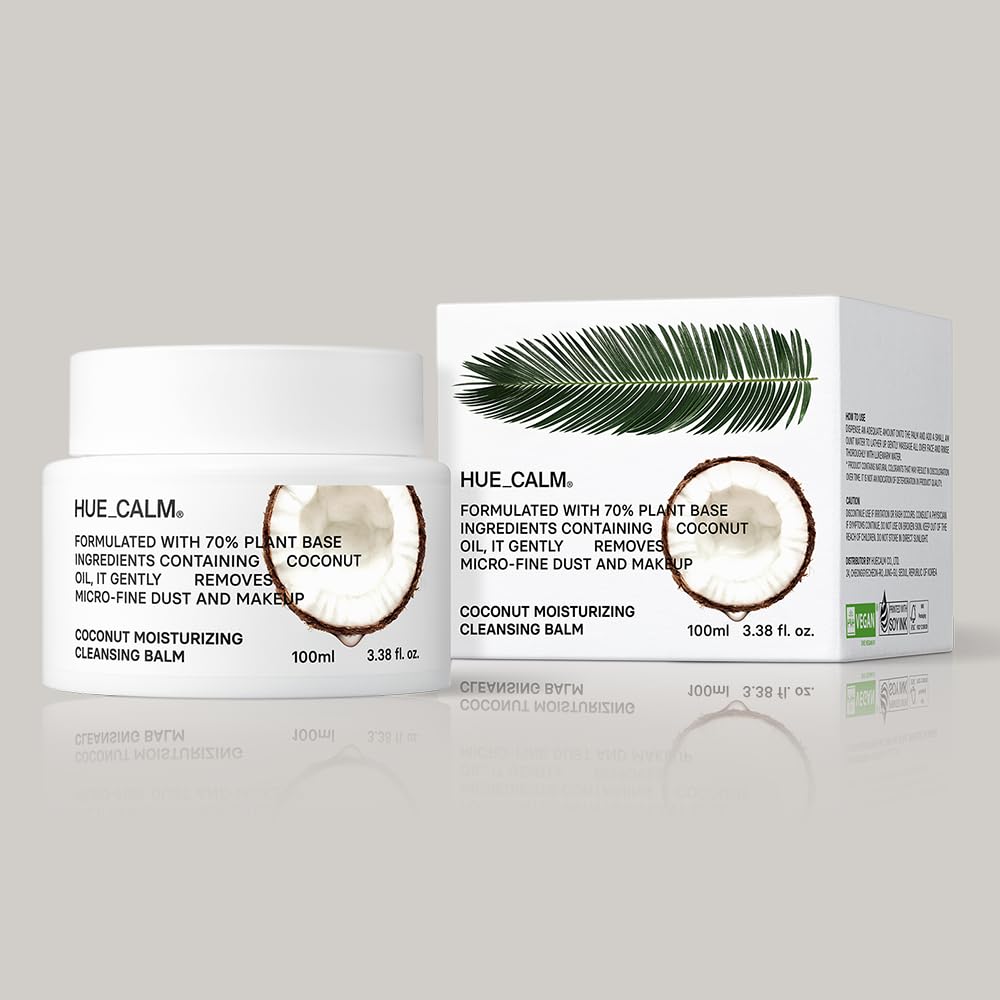 Huecalm Coconut Moisturizing Cleansing Balm Makeup Remover, Balm To Oil, Double Cleanse, Face Wash, Vegan, Korean Skincare : Beauty & Personal Care
