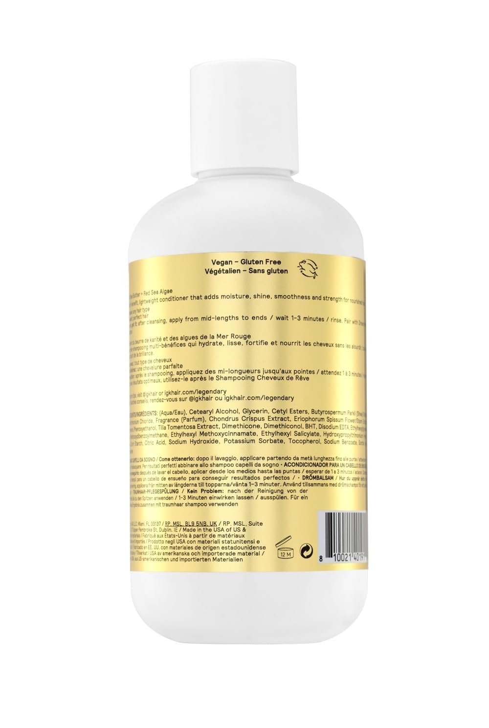 Igk Legendary Dream Hair Conditioner | Healthy + Hydrated + Shine | Vegan + Cruelty Free | 8 Oz : Beauty & Personal Care