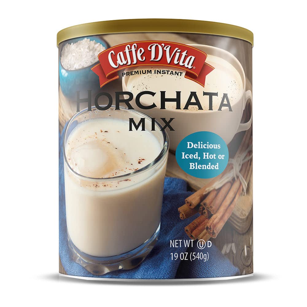 Caffe D'Vita Horchata Mix - Sweet Fusion Of Milk, Cinnamon, & Rice, Premium Instant, Enjoy Hot & Cold, No Cholesterol, Gluten Free, No Hydrogenated Oils, Powder Mix - 1Lb (Pack Of 6)…