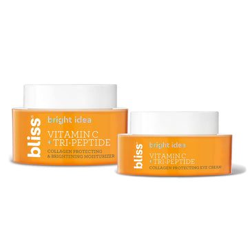 Bliss Bright Idea Vitamin C Tri-Peptide Brightening Eye Cream and Moistuizer- Brightens Skin- Diminishes Dark Spots- Illuminating Face Cream with Peptides