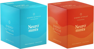 Neurogum Energy Caffeine Mints (144 Pieces) - Sugar Free With L-Theanine + Natural Caffeine + Vitamin B12 & B6 - Nootropic Energy & Focus Supplement For Women & Men - Peppermint & Cinnamon Flavor