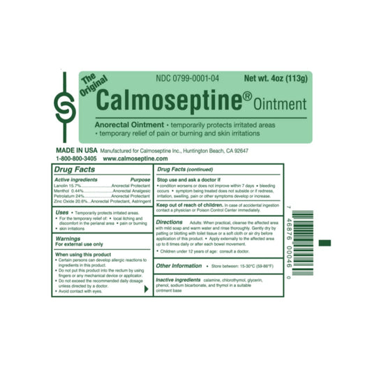 Calmoseptine Diaper Rash Ointment Tube By Calmoseptine