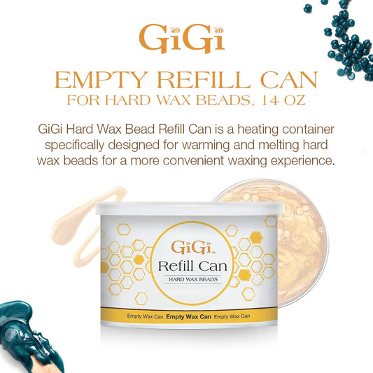 GiGi Hard Wax Beads Refill Can, 14 oz, empty wax can for wax beads