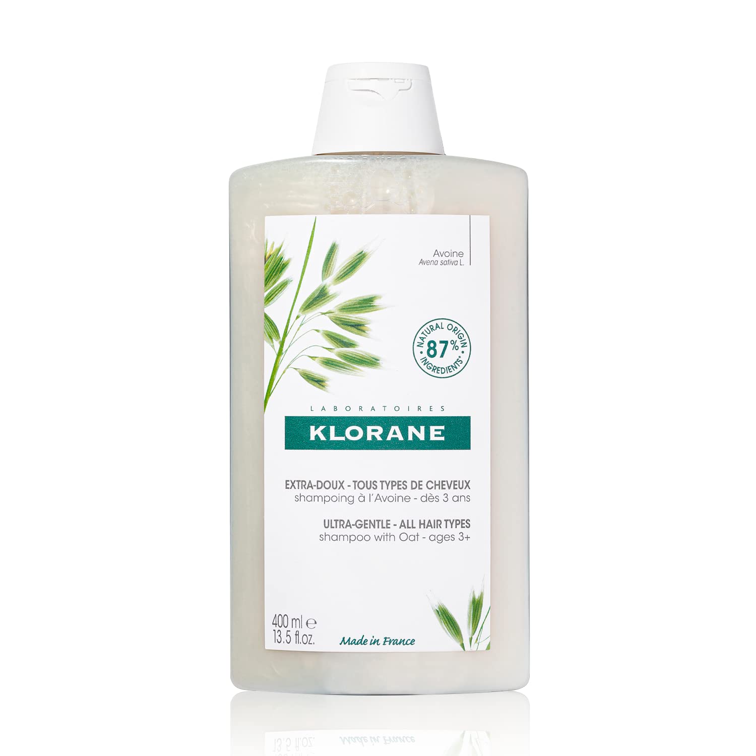 Klorane Ultra-Gentle Shampoo with Oat Milk, Suitable for the Entire Family, SLS and Paraben Free