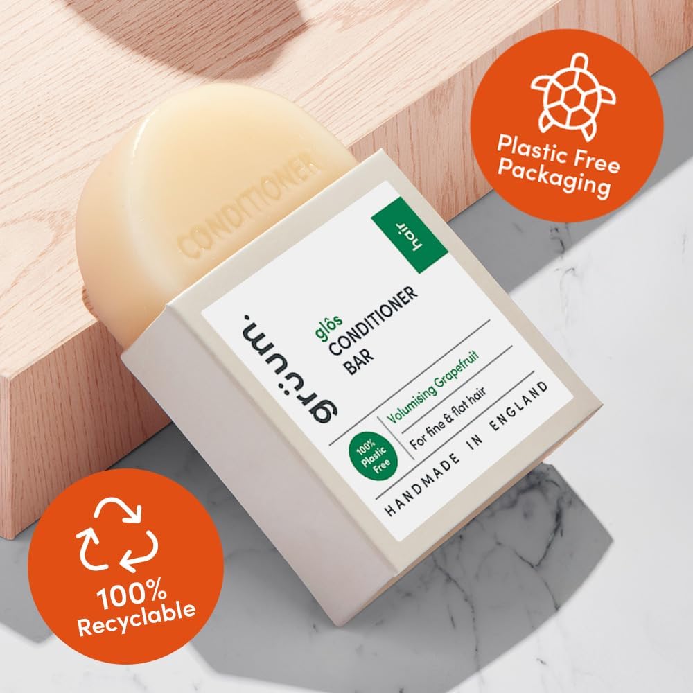 grüum Volumising Hair Conditioner Bar 50g - SLES, EDTA & Paraben Free Conditioner Bar for Hair Lasts up to 60 Washes - Plant-Based Vegan Solid Conditioners Bars for Hairs : Amazon.co.uk: Beauty