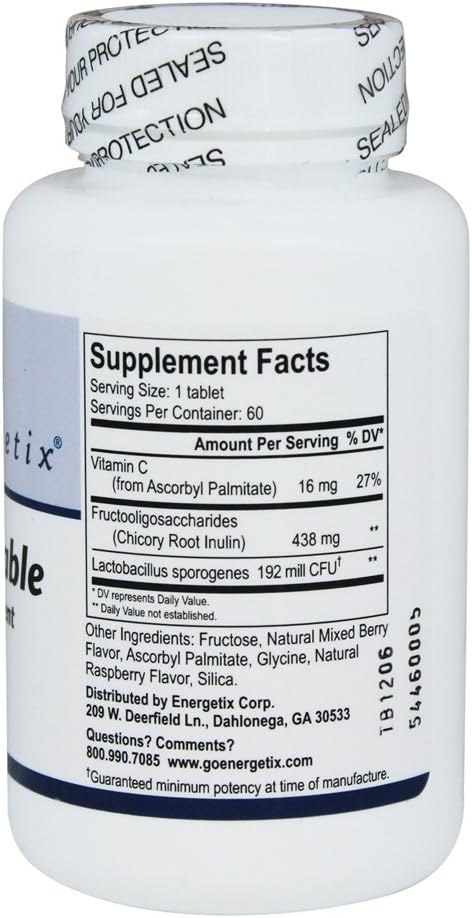 Energetix Flora Chewable 60 Chewable Tablets