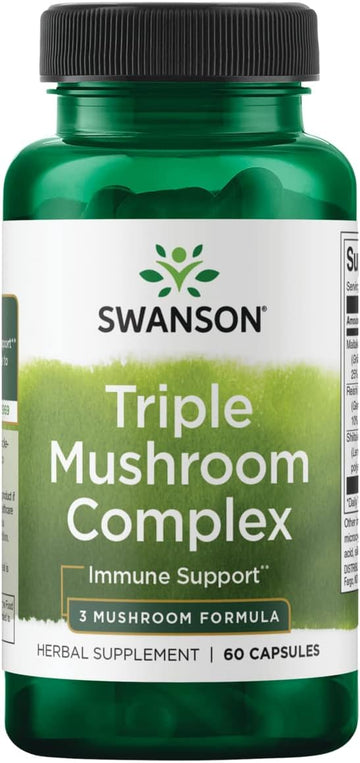 Swanson High-Potency Triple Mushroom Standardized Complex 60 Capsules