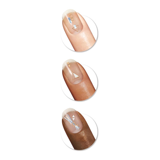 Sally Hansen Salon Effects Nail Accents, Glam Geometric, Nail Art Decals, Easy To Use, No Commitment, Use On Nail Polish Or Bare Nails, Mix And Match