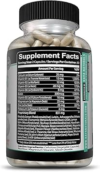 Kaya Naturals - Natural Herbal Stress Relief Support Vitamin Supplement to Relax and Calm The Mind - Boost Mood - Happy Pills - Anxiousness Support - 30 Capsules : Health & Household