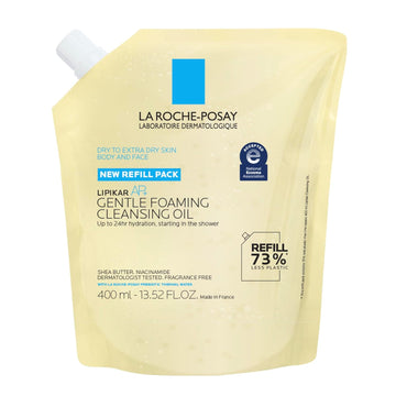La Roche-Posay Lipikar Ap+ Gentle Foaming Cleansing Oil, Gentle Oil Cleanser For Face And Body Formulated With Niacinamide, Long-Lasting 24-Hour Hydration, Fragrance-Free & Soap Free