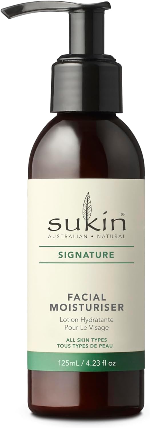 Sukin Signature Facial Moisturiser 125Ml - With Vitamin E; Cruelty Free & Vegan Friendly - Nourishes, Softens & Protects The Skin’S Moisture Barrier