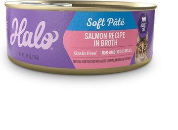 Halo Adult Wet Cat Food, Grain Free, Salmon Stew 5.5 Ounce (Pack Of 12)