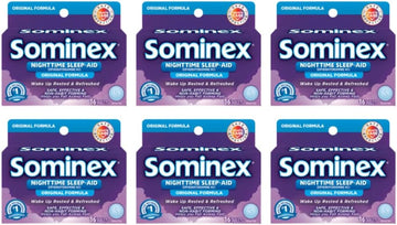 Sominex Nighttime Sleep-Aid With Diphenhydramine Hcl 25 Mg, Original Formula, 16 Tablets, (Pack Of 6)