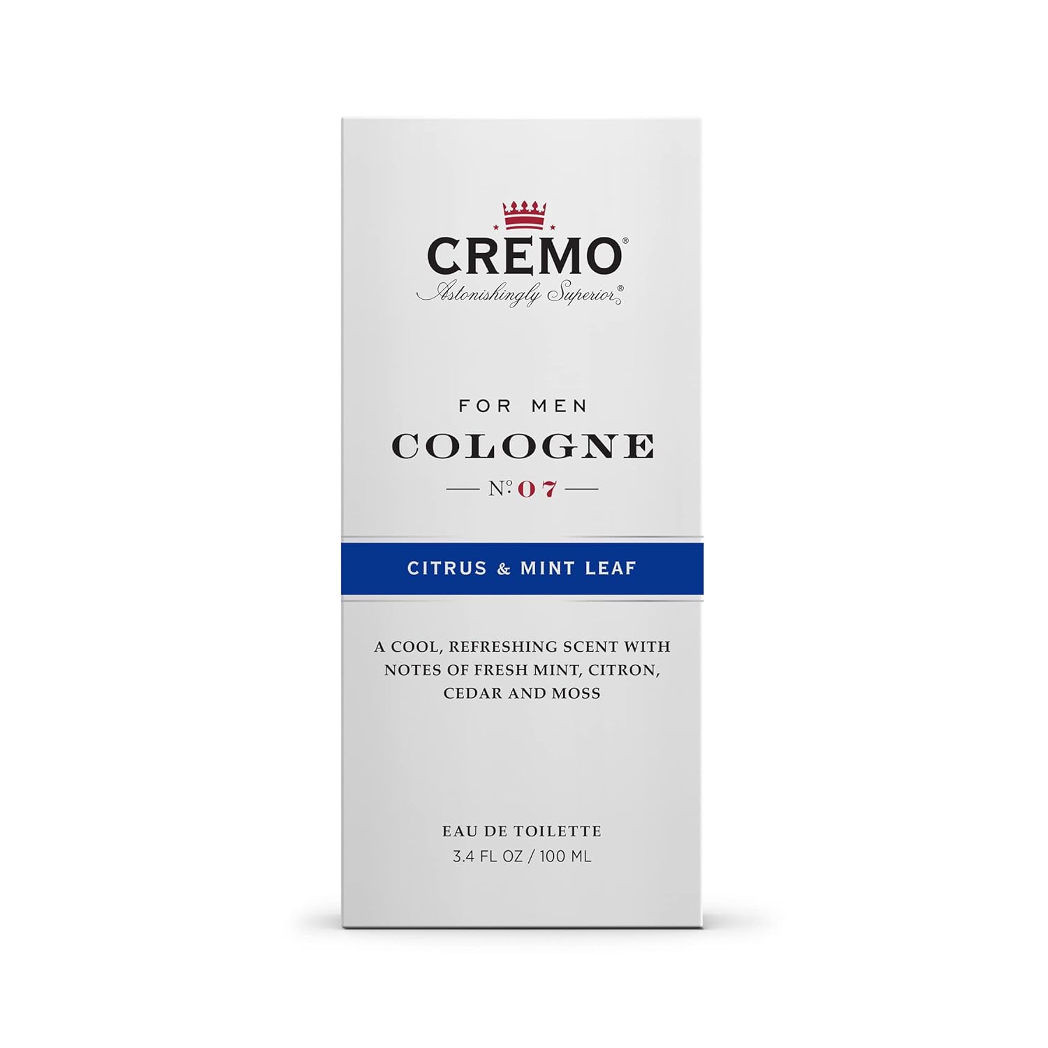 Cremo Citrus & Mint Leaf Cologne Spray, A Cool, Refreshing Scent with Notes of Fresh Mint, Citron, Cedar and Moss, 3.4 Fl Oz : Beauty & Personal Care