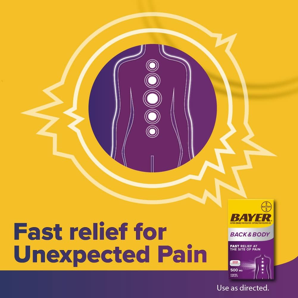 Bayer Back and Body Extra Strength Aspirin 500mg, Aspirin Plus 32.5 mg