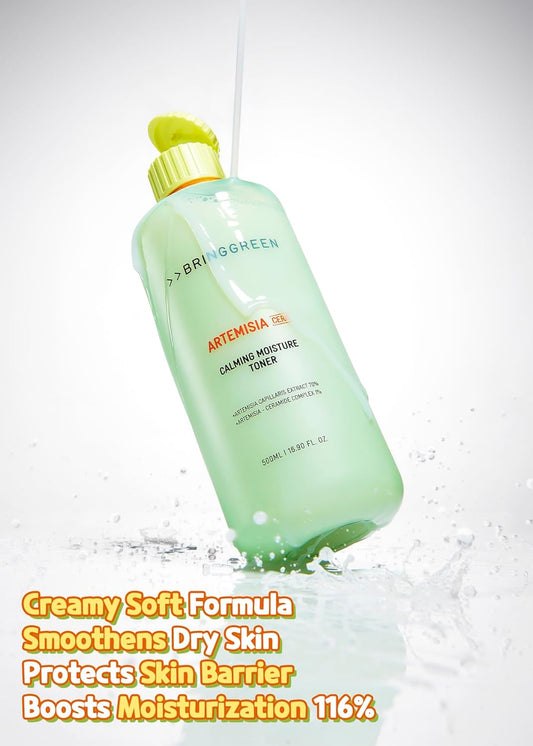 Bring Green Artemisia Cera Calming Moisture Toner | Daily Skincare Routine For Redness Relief, Super Calming Facial Toner To Relieve Sensitive, Irritated Skin 8.45 Fl. Oz., 250Ml
