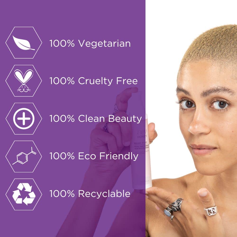 Hey Honey Skincare Boost It Up Honey Extract & Hyaluronic Acid Rich Moisturizer | Targets Premature And Advanced Signs Of Aging | Cruelty Free, Clean Ingredients And Paraben Free | 1.7 Oz : Beauty & Personal Care