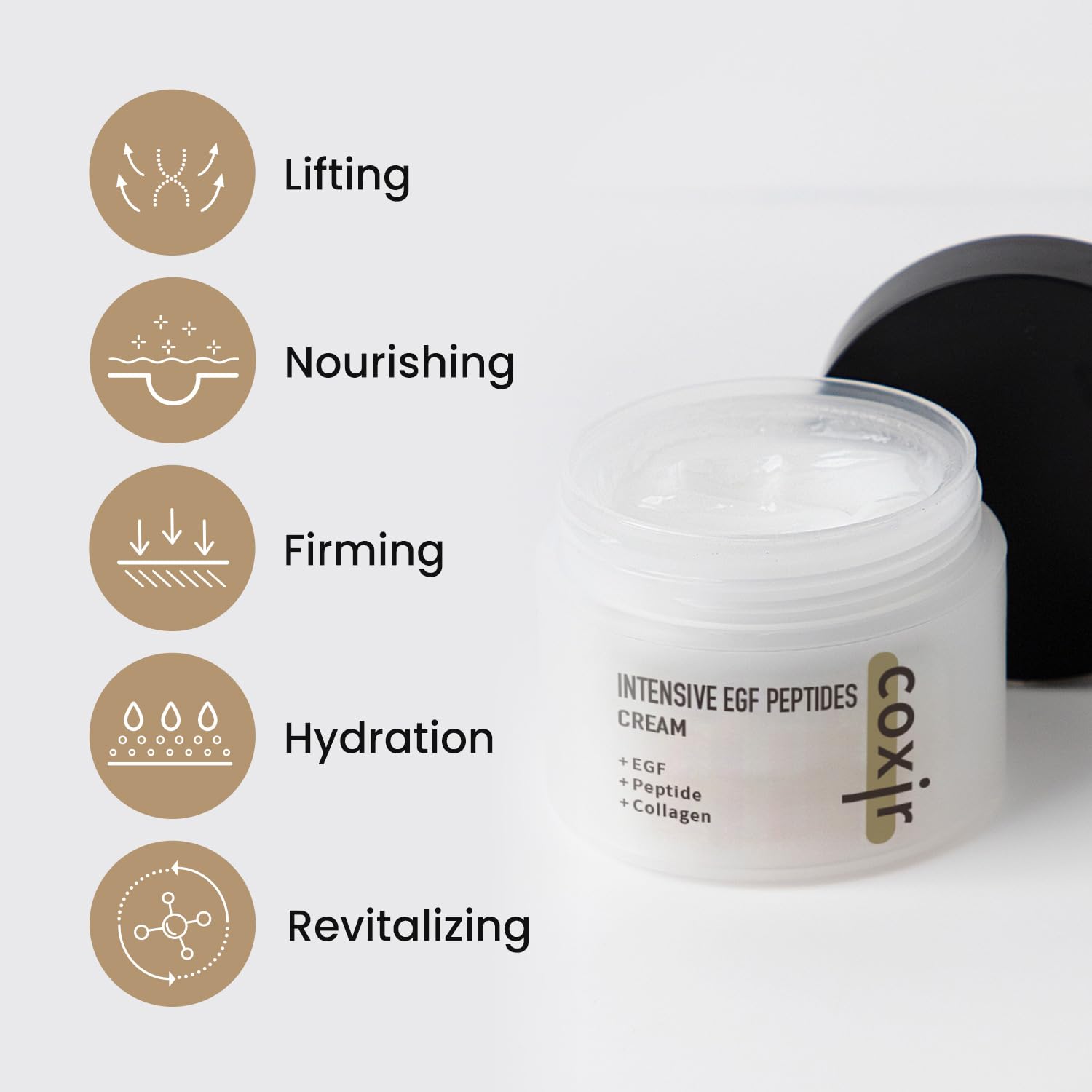 Coxir Intensive Egf Peptides Cream L Day&Night Firming Cream L Egf(Epidermal Growth Factor), Peptides, Niacinamide, Panthenol, Collagen L Korean Skincare [50Ml/1.69Fl.Oz] : Beauty & Personal Care