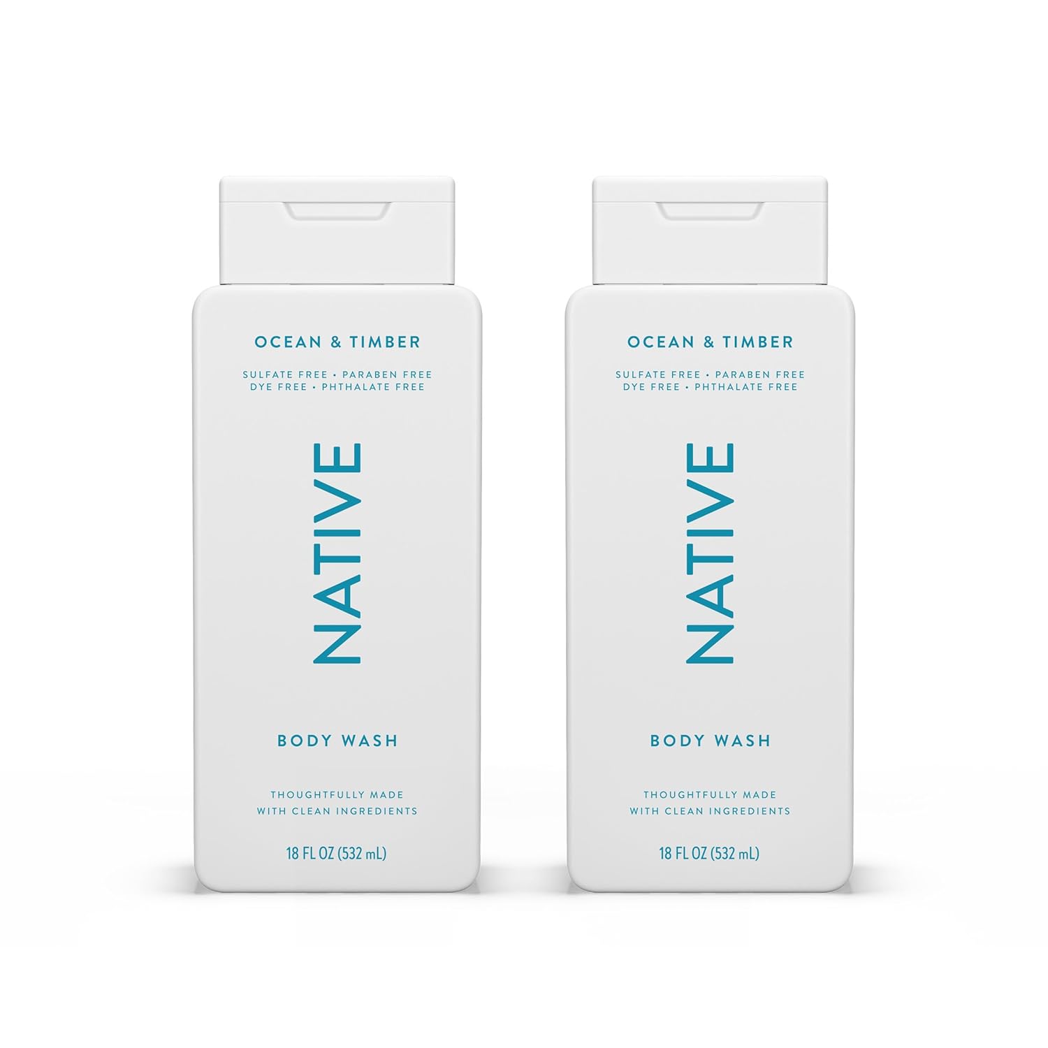 Native Body Wash Contains Naturally Derived Ingredients | For Women & Men, Sulfate, Paraben, & Dye Free Leaving Skin Soft And Hydrating | Cashmere & Rain 18 Oz - 2 Pk