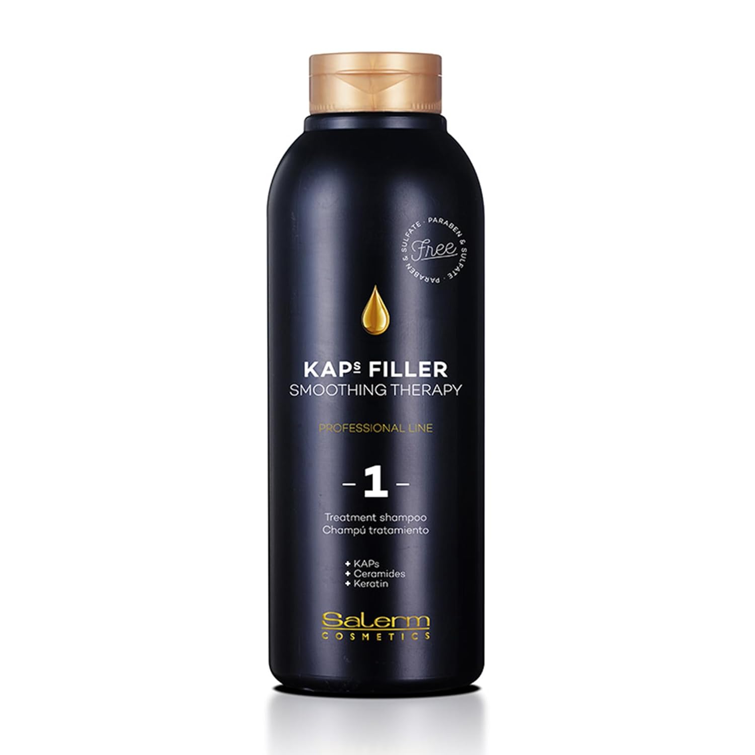 Salerm - Sulfate And Paraben-Free Shampoo - Kaps Filler Treatment Shampoo - 500 Ml - Maintains Straightening Results For Longer - Gentle Cleaning - With Ceramides And Keratin