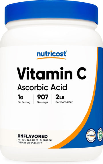 Nutricost Ascorbic Acid Powder (Vitamin C) 2 Lbs - Gluten Free, Non-Gmo