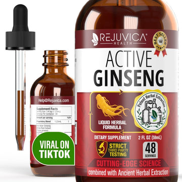 Active Ginseng Korean Red Panax Ginseng with Natural Ginsenosides - All-Natural Advanced Liquid Solution for 2X Absorption - Supports Healthy Energy, Vitality, Mood and More
