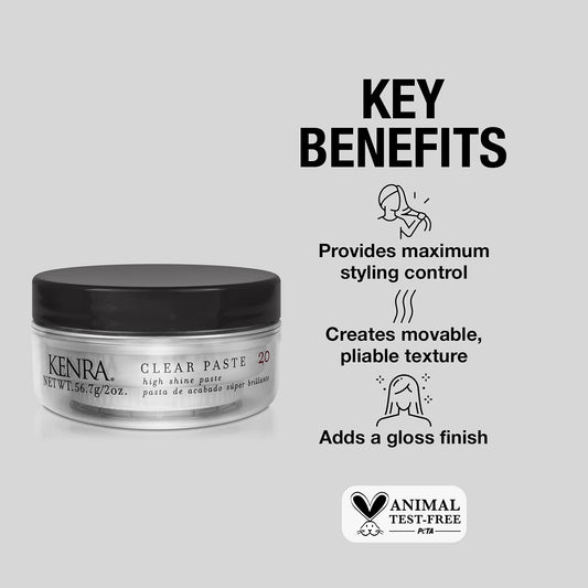 Kenra Clear Paste 20 | High Shine Styler | High Hold & Control | Texturizing | All Hair Types