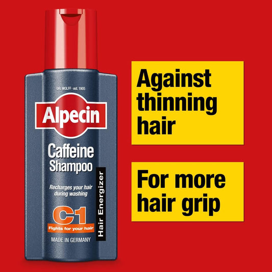 Alpecin Caffeine Shampoo C1 250Ml | Against Thinning Hair | Shampoo For Stronger And Thicker Hair | Natural Hair Growth Shampoo For Men | Hair Care For Men Made In Germany
