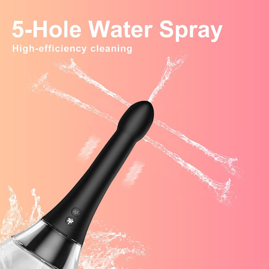 Enema Portable Bidet Anal Douche for Men Women Douche Anti Back 5 Water outlets Skin-Friendly Silicone Material 16 Fl Oz