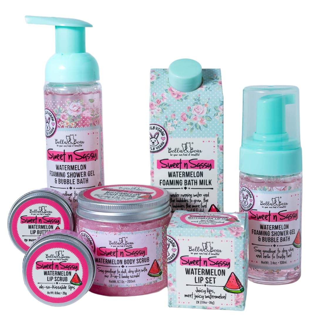 Bella & Bear Sweet 'N' Sassy Watermelon Foaming Shower Gel & Bubble Bath, 6.7 Oz : Beauty & Personal Care