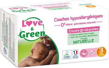 Love & Green Ecological Nappies, 1 Pack Of 52 Nappies