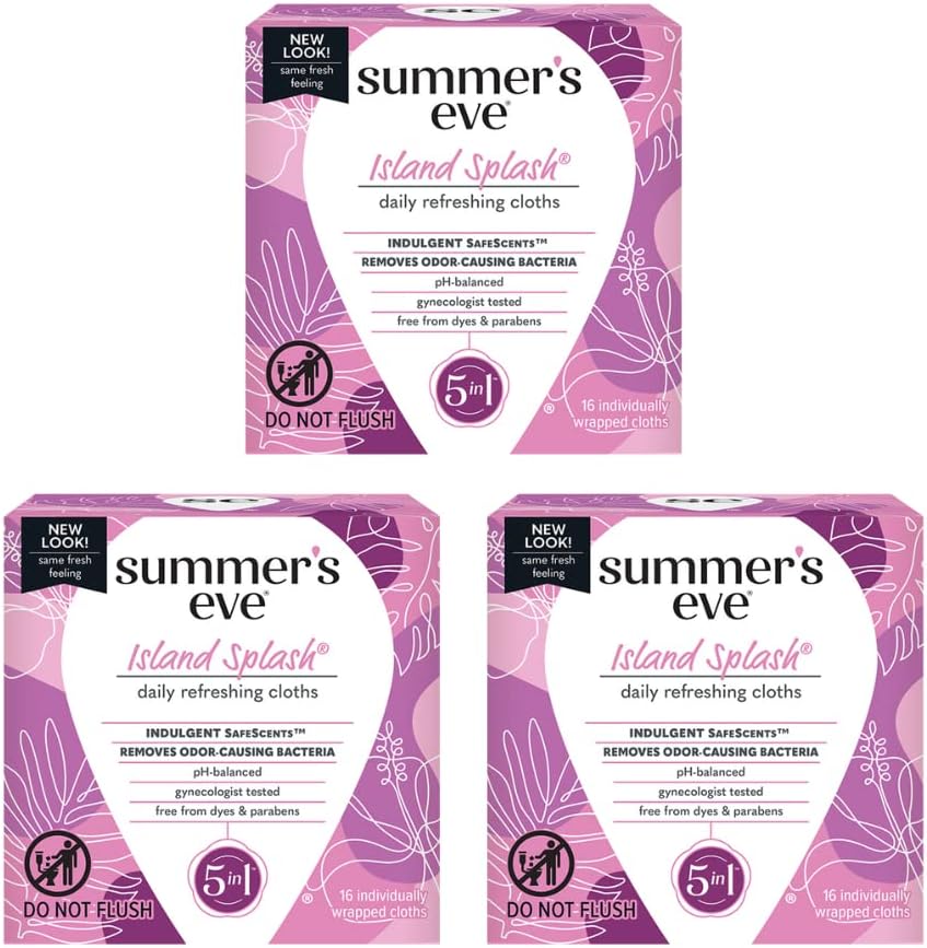 Summer'S Eve Cleansing Cloths Island Splash, 16 Count (Pack Of 3)