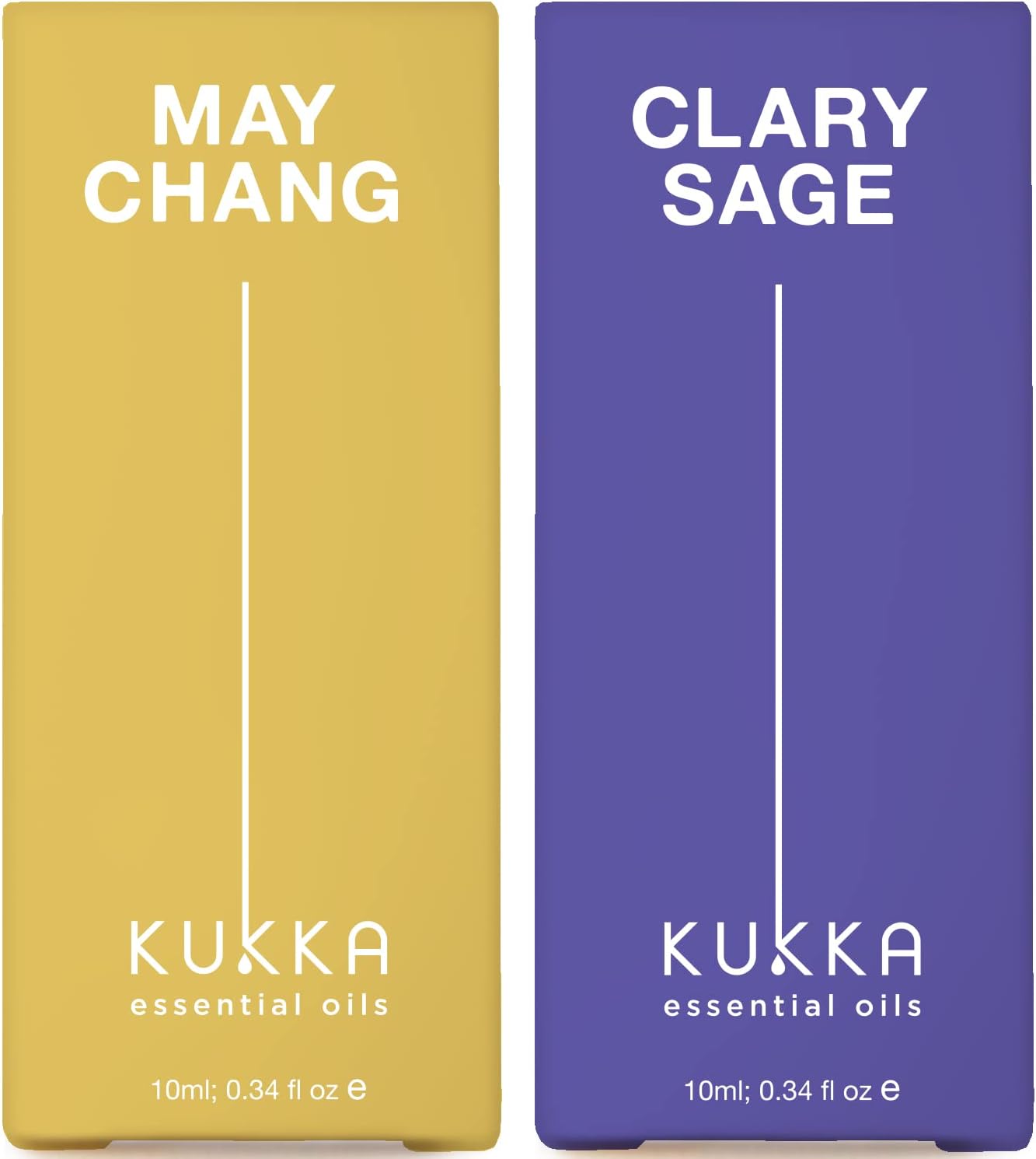 May Chang Essential Oil For Skin Use & Sage Oil For Skin Set - 100% Nature Aromatherapy Grade Essential Oils Set - 2X0.34 Fl Oz - Kukka
