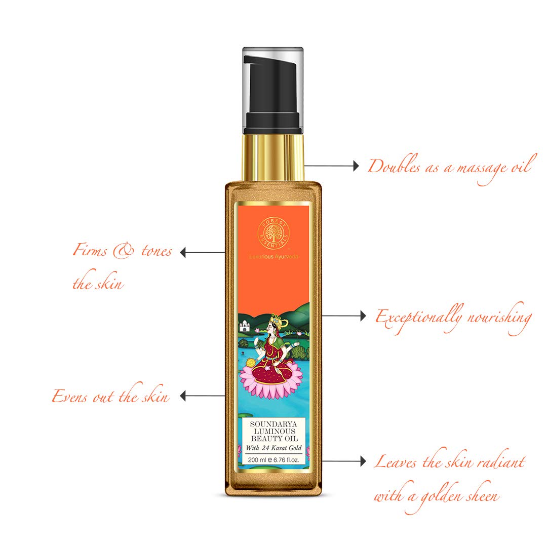 Forest Essentials Soundarya Beauty Body Oil 200 Ml By Indianmedicalstore : Beauty & Personal Care